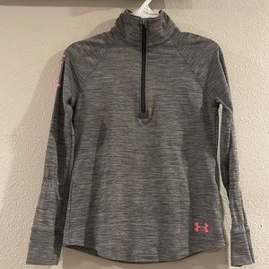 Under Armour gray 1/4 zip sweatshirt, Youth size S